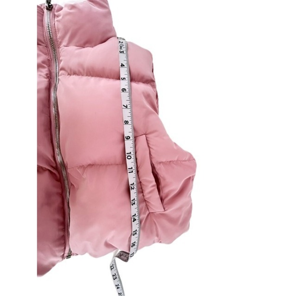 Altar'd State Pink Cropped Puffer Vest Sleeveless Jacket Size L - Picture 8 of 8